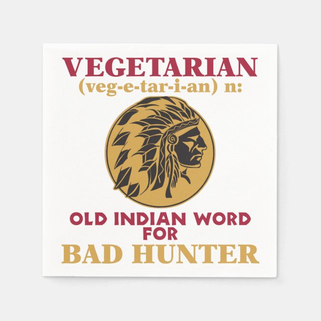 Vegetarisches altes indisches Wort für Bad Hunter Serviette (Vorderseite)