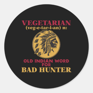 Vegetarisches altes indisches Wort für Byte Junter Runder Aufkleber
