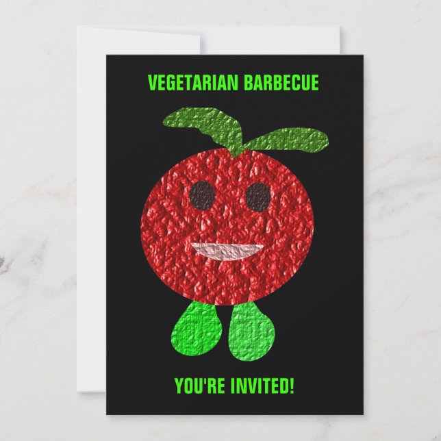 Vegetarisches Barbecue Einladung (Vorderseite)