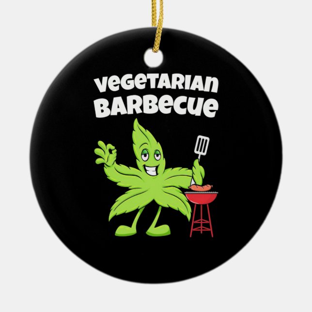 Vegetarisches Barbecue Keramik Ornament (Vorne)