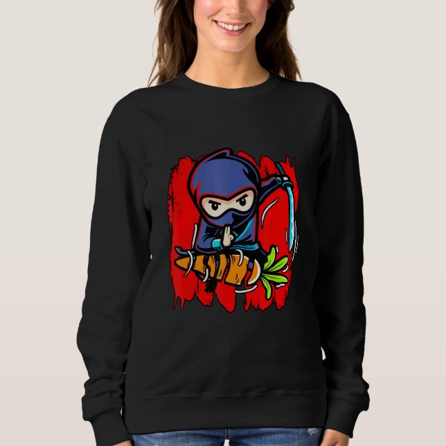 Vegetarisches Gemüse Ninja Frucht Vegan kein Fleis Sweatshirt (Vorderseite)