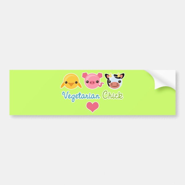 Vegetarisches Küken Autoaufkleber (Vorne)