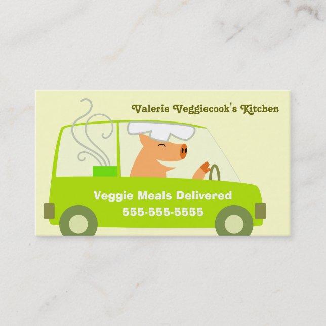 Vegetarisches Mahlzeit-Lieferungs-Geschäft Visitenkarte (Vorderseite)