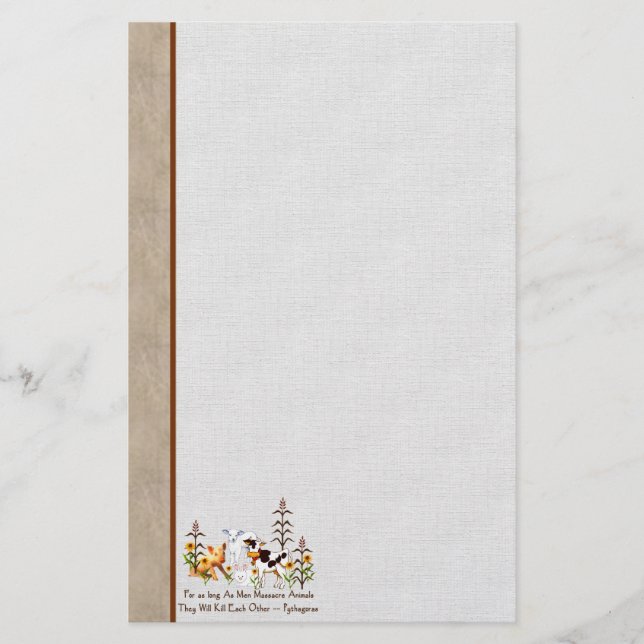 Vegetarisches Zitat Pythagorases Briefpapier (Vorderseite)