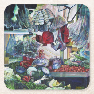 Vegetatian Club Treffen hier Rechteckiger Pappuntersetzer