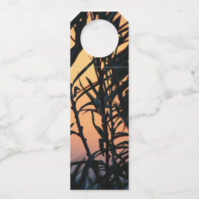 Vegetation bei Sonnenuntergang Flaschenanhänger (Vorderseite)