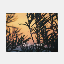 Vegetation bei Sonnenuntergang Fußmatte