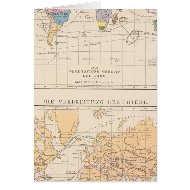 Vegetationsgebiete, Thiere Atlas Karte (Vorne)