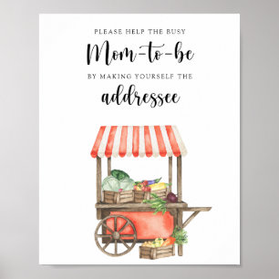 Veggie-Babydusche - Hilfe für die Mama, die in Bet Poster