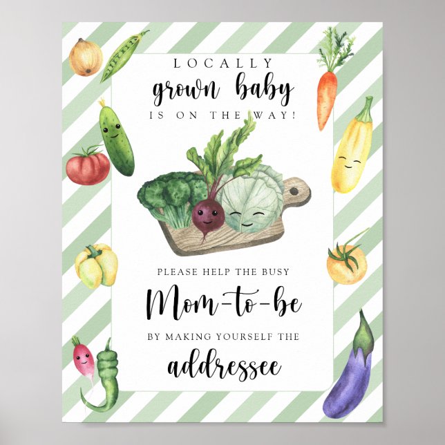 Veggie-Babydusche - Hilfe für die Mama, die in Bet Poster (Vorne)