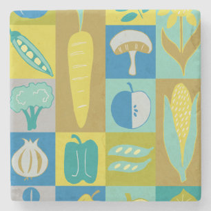 Veggie blockiert II Steinuntersetzer