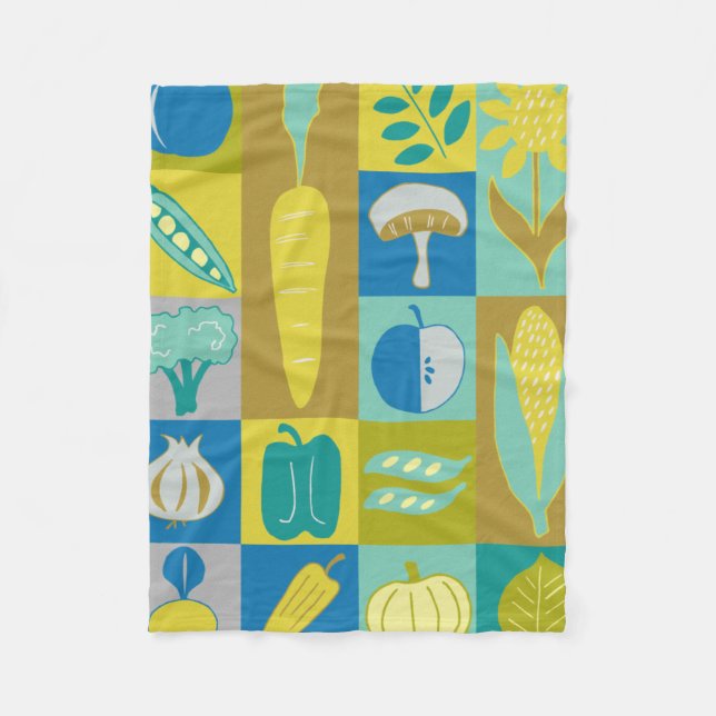 Veggie Blocks II Fleecedecke (Vorderseite)