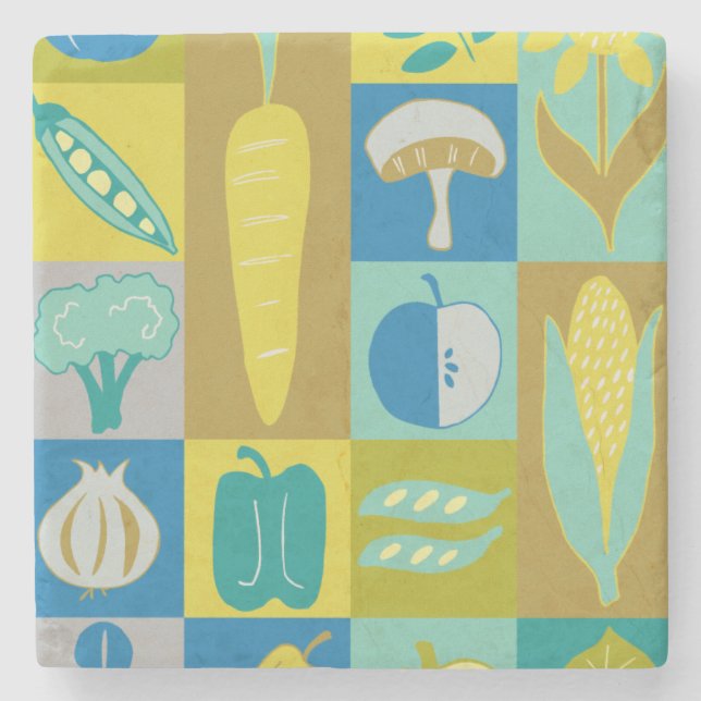 Veggie Blocks II Steinuntersetzer (Vorderseite)