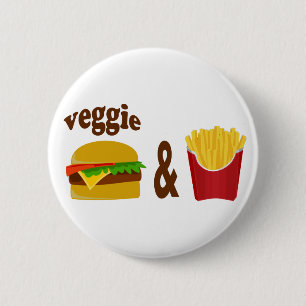 Veggie Burger and Fries Button