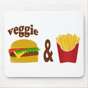 Veggie Burger and Fries Mousepad