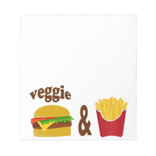 Veggie Burger and Fries Notizblock
