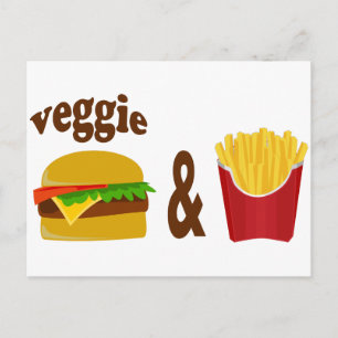 Veggie Burger and Fries Postkarte