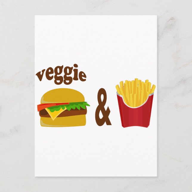 Veggie Burger and Fries Postkarte (Vorderseite)