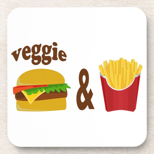 Veggie Burger and Fries Untersetzer (Vorderseite)