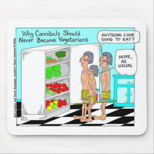 Veggie Cannibals Funny Offbeat Cartoon Geschenke Mousepad