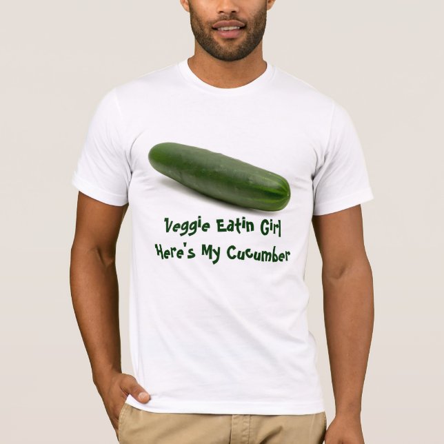 Veggie Eatin Mädchen hier ist meine Gurke T-Shirt (Vorderseite)
