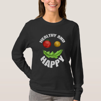 Veggie Face Is Healthy And Happy Because It Is Veg T-Shirt