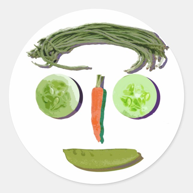 Veggie Face Runder Aufkleber (Vorderseite)