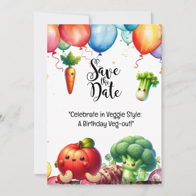 Veggie Gemüse vegetarische Aufwertung Einladung (Vorderseite)