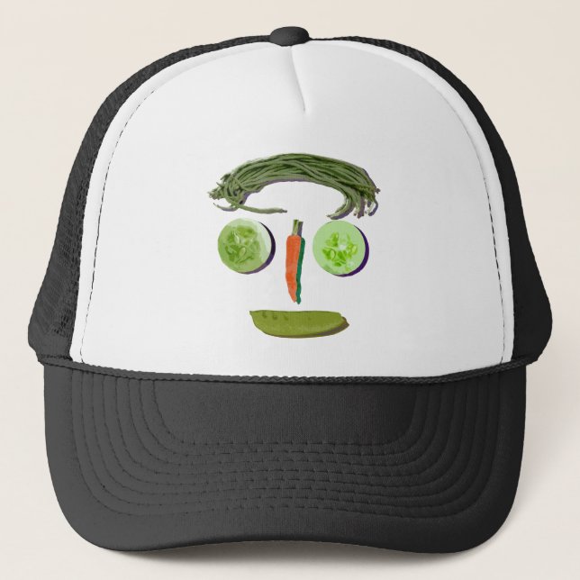 Veggie-Gesicht Truckerkappe (Vorderseite)