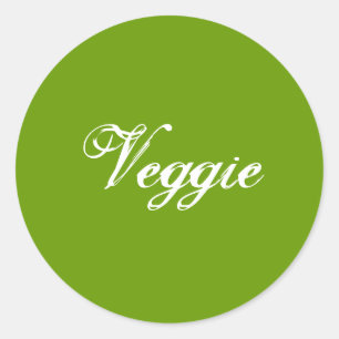 Veggie. Green. Slogan. Runder Aufkleber