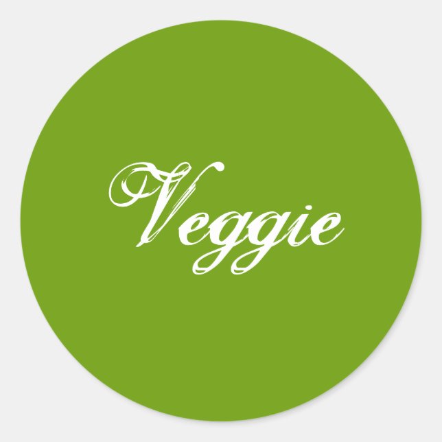 Veggie. Green. Slogan. Runder Aufkleber (Vorderseite)