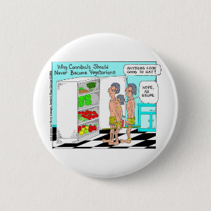 Veggie Kannibalen Lustige Abseitige Cartoon Gesche Button