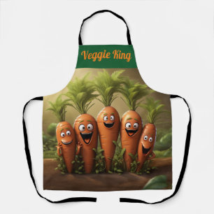 "Veggie King" Fun Cartoon Carrots Koch Schürze