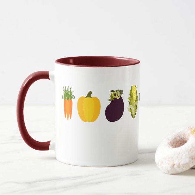 Veggie-Liebhaber-Tasse Tasse (Mit Donut)