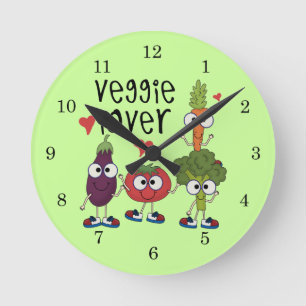 Veggie Lover Runde Wanduhr