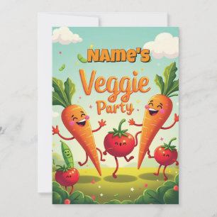 Veggie Party Geburtstagskarte Einladung
