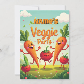 Veggie Party Geburtstagskarte Einladung