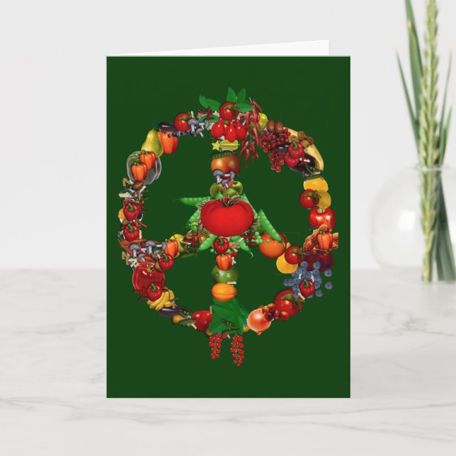 Veggie Peace Sign Karte (Vorderseite)