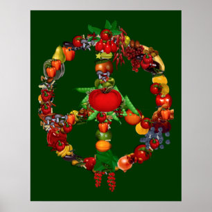 Veggie Peace Sign Poster