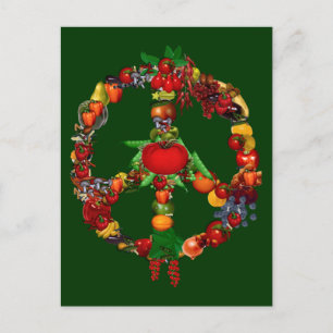 Veggie Peace Sign Postkarte
