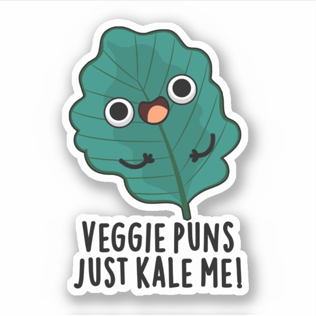 Veggie Puns Kale Me Funny Food Puff Aufkleber (Vorderseite)