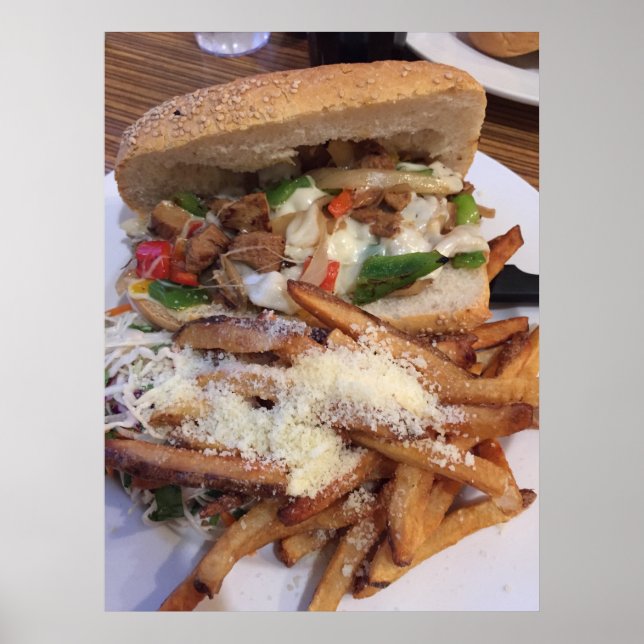 Veggie Sandwich mit Fries Poster (Vorne)