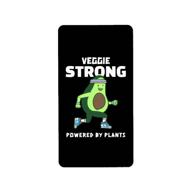Veggie Strong, Powered by Pflanze Adressaufkleber (Vorne)