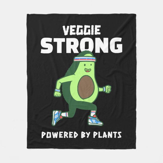 Veggie Strong, Powered by Pflanze Fleecedecke (Vorderseite)