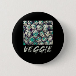 Veggie Vintag Vegetarian Gift Button