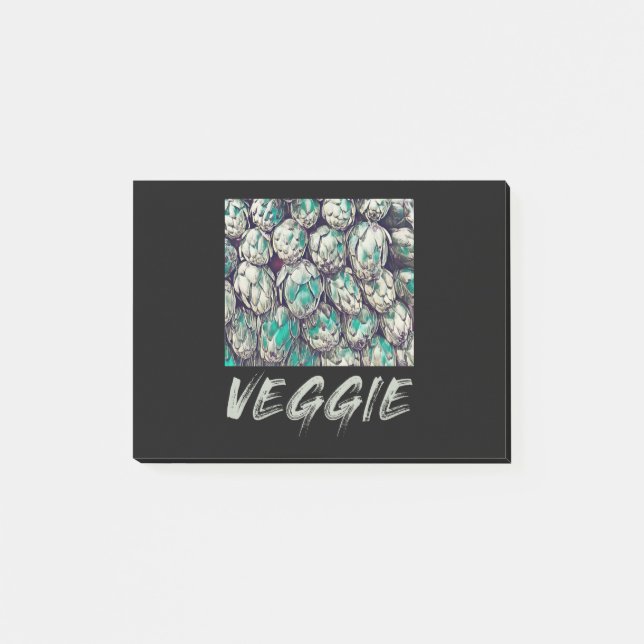 Veggie Vintag Vegetarian Gift Post-it Klebezettel (Vorderseite)