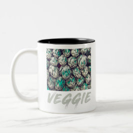 Veggie Vintag Vegetarian Gift Zweifarbige Tasse