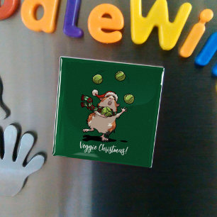 Veggie Weihnachten! Guinea Pig Juggling Sprouts Magnet