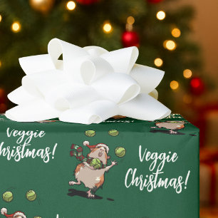 Veggie Weihnachten! Süßes Meerschweinchen jonglier Geschenkpapier