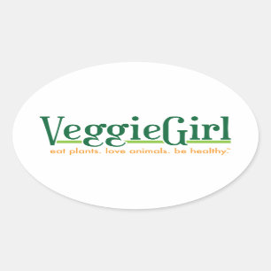 VeggieGirl-Sticker Ovaler Aufkleber